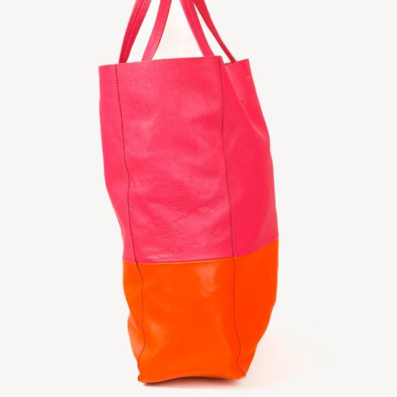 Celine 2011 Lambskin Vertical Bi-Color Cabas Hibiscus Tote Bag - Picture 3 of 13